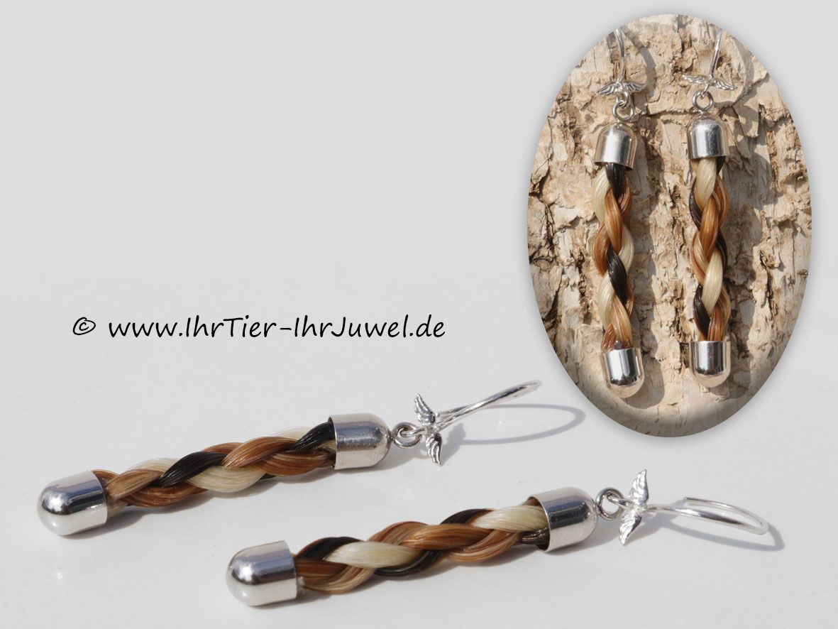 Ohrringe aus Pferdehaaren Schweifhaarohrringe Pferdehaarschmuck Pferdehaarohrringe
