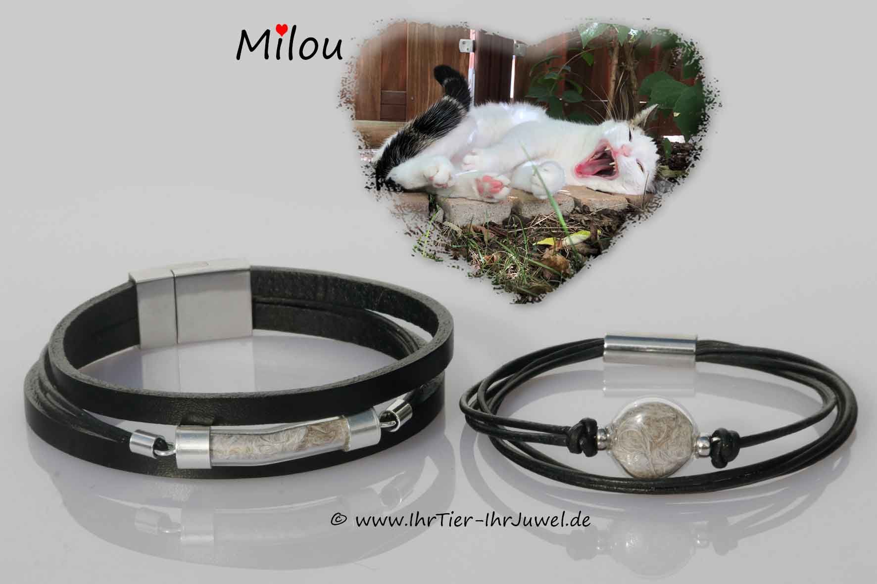 Partnerschmuck Armbänder mit Katzenhaaren Tierhaarschmuck Fellandenken