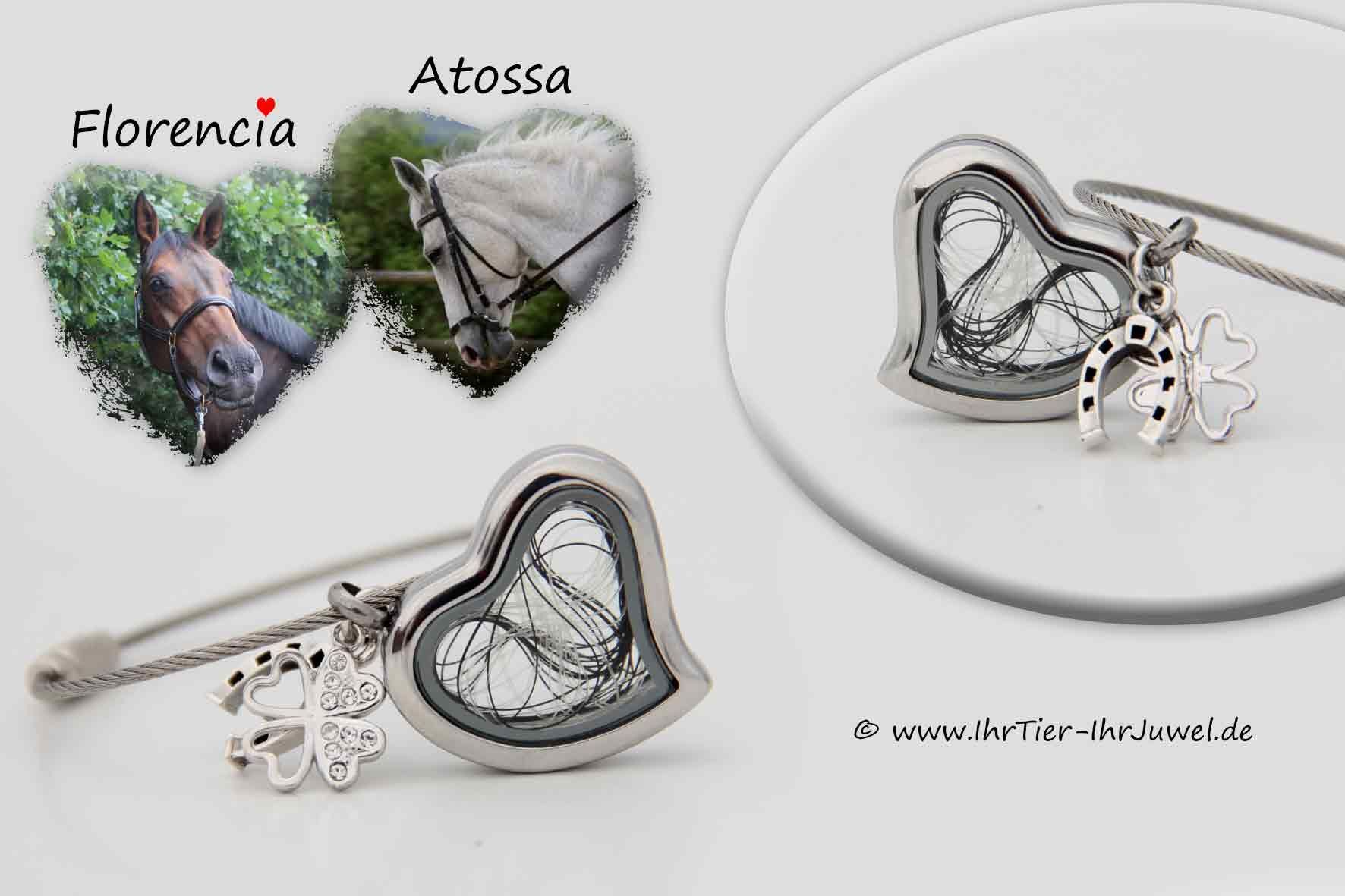 Pferdehaarschmuck Herzmedaillon mit Pferdehaaren
