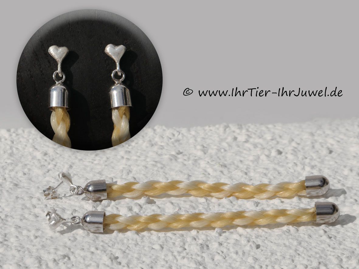 Pferdehaarschmuck Ohrringe aus Pferdehaaren Schweifhaarohrringe Pferdehaarohrringe