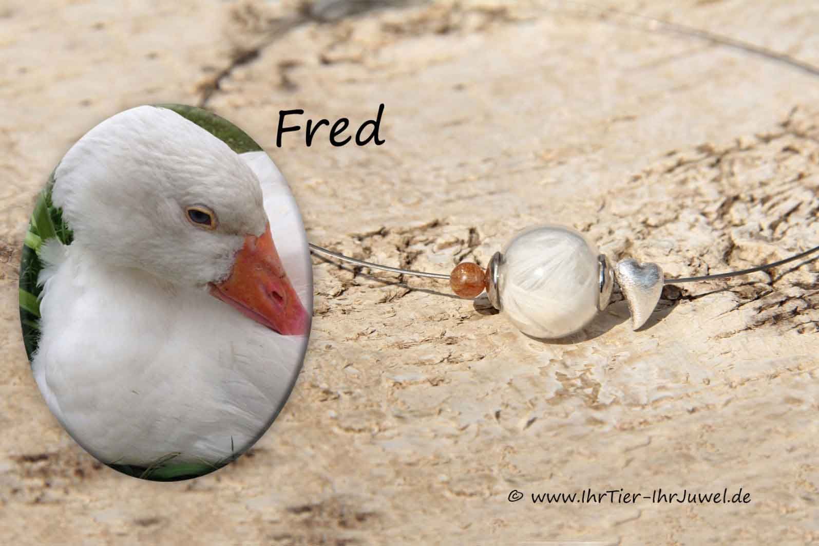 Schmuck aus Federn Kette mit Glasperle