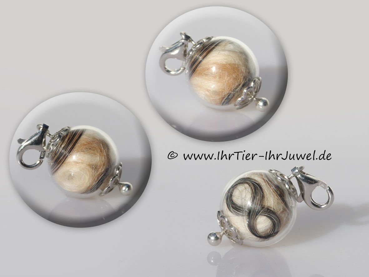 Schmuck aus Hundehaar Glasperlencharms Infinity Ewigkeit
