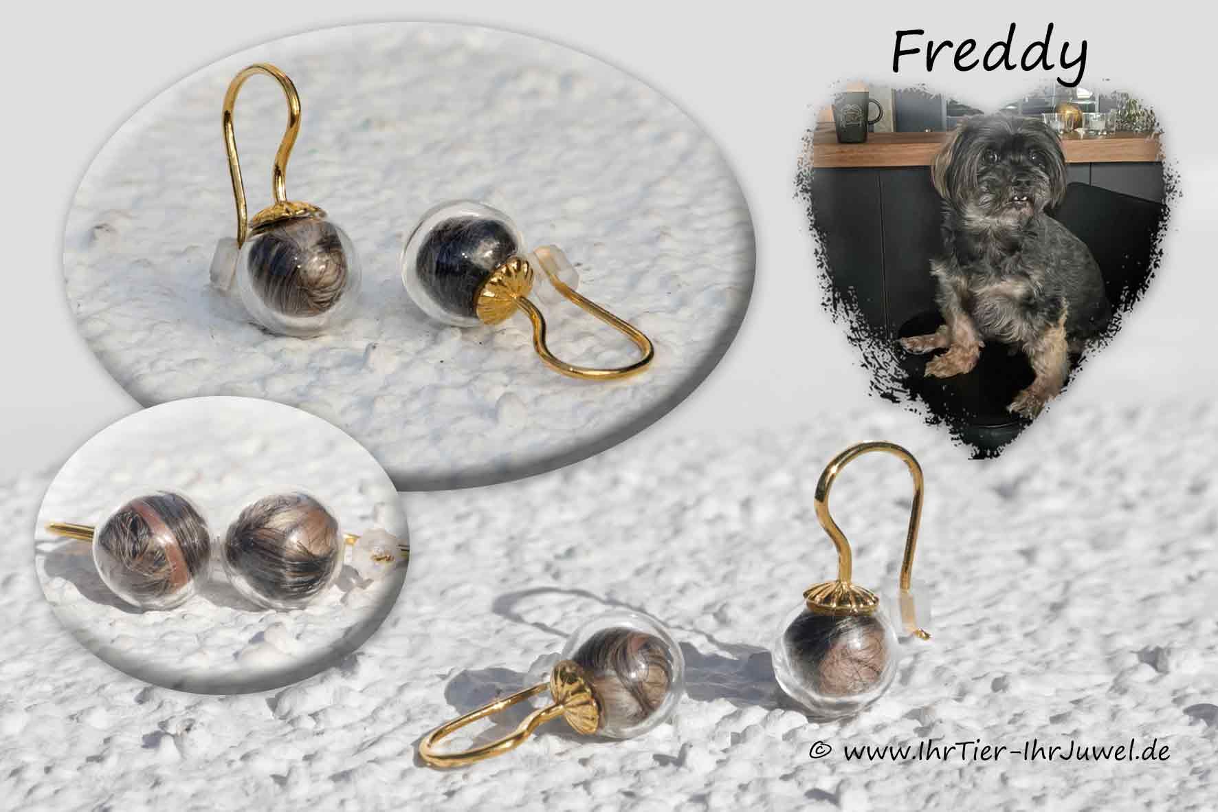 Schmuck aus Hundehaar Ohrringe mit Tierhaaren