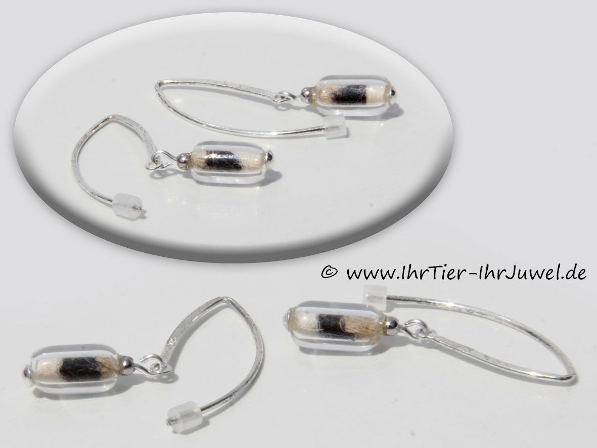 Schmuck aus Hundehaaren Ohrringe mit Tierhaaren