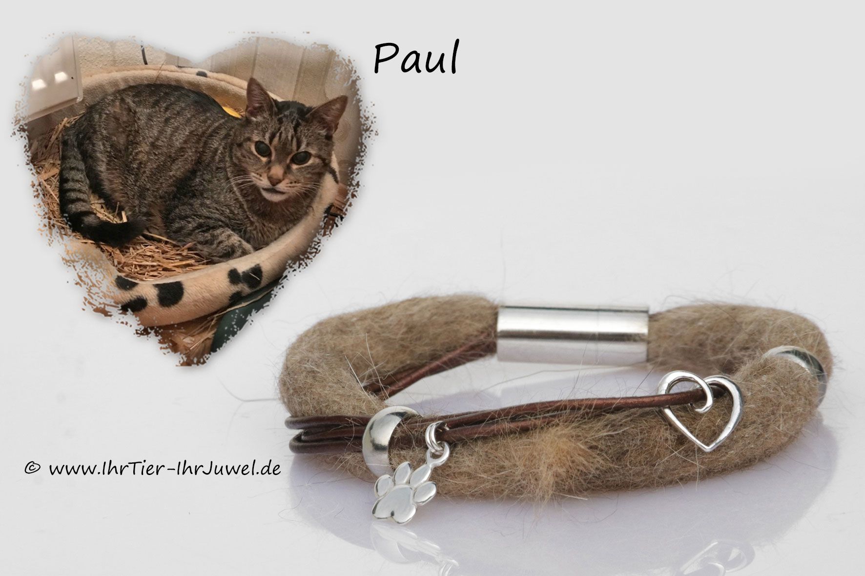 Schmuck aus Katzenhaaren Armband Fellstrang Pfotenschmuck