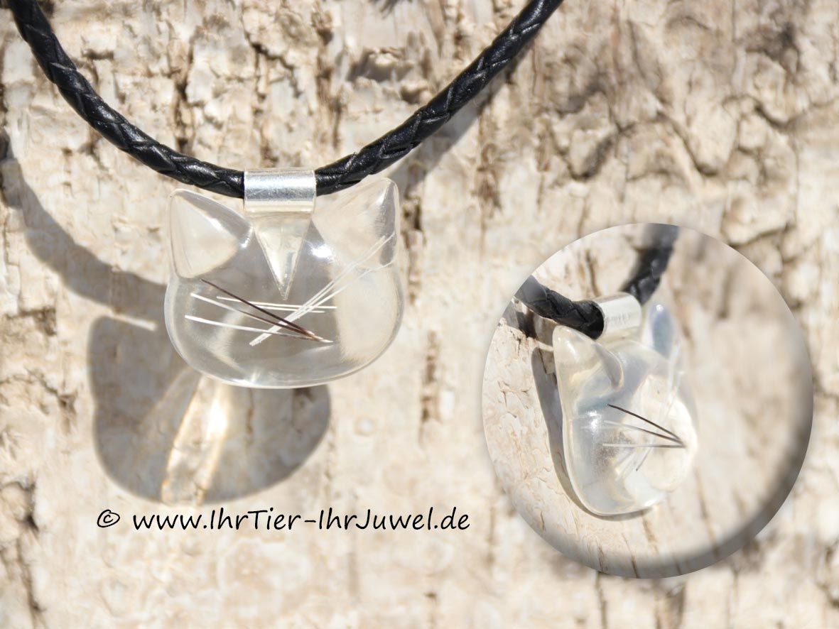Schmuck aus Katzenhaaren Kettenanhänger aus Gießharz