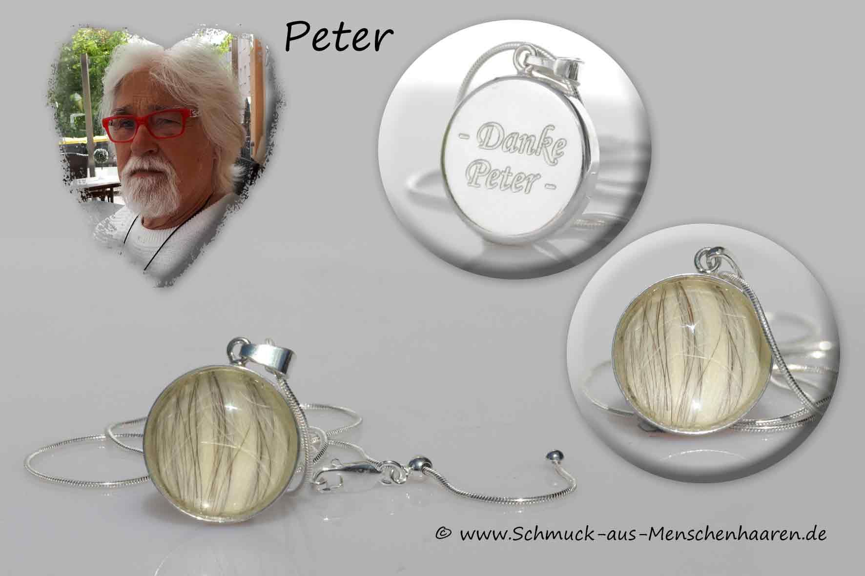 Schmuck aus Menschenhaaren Kette mit Gravur