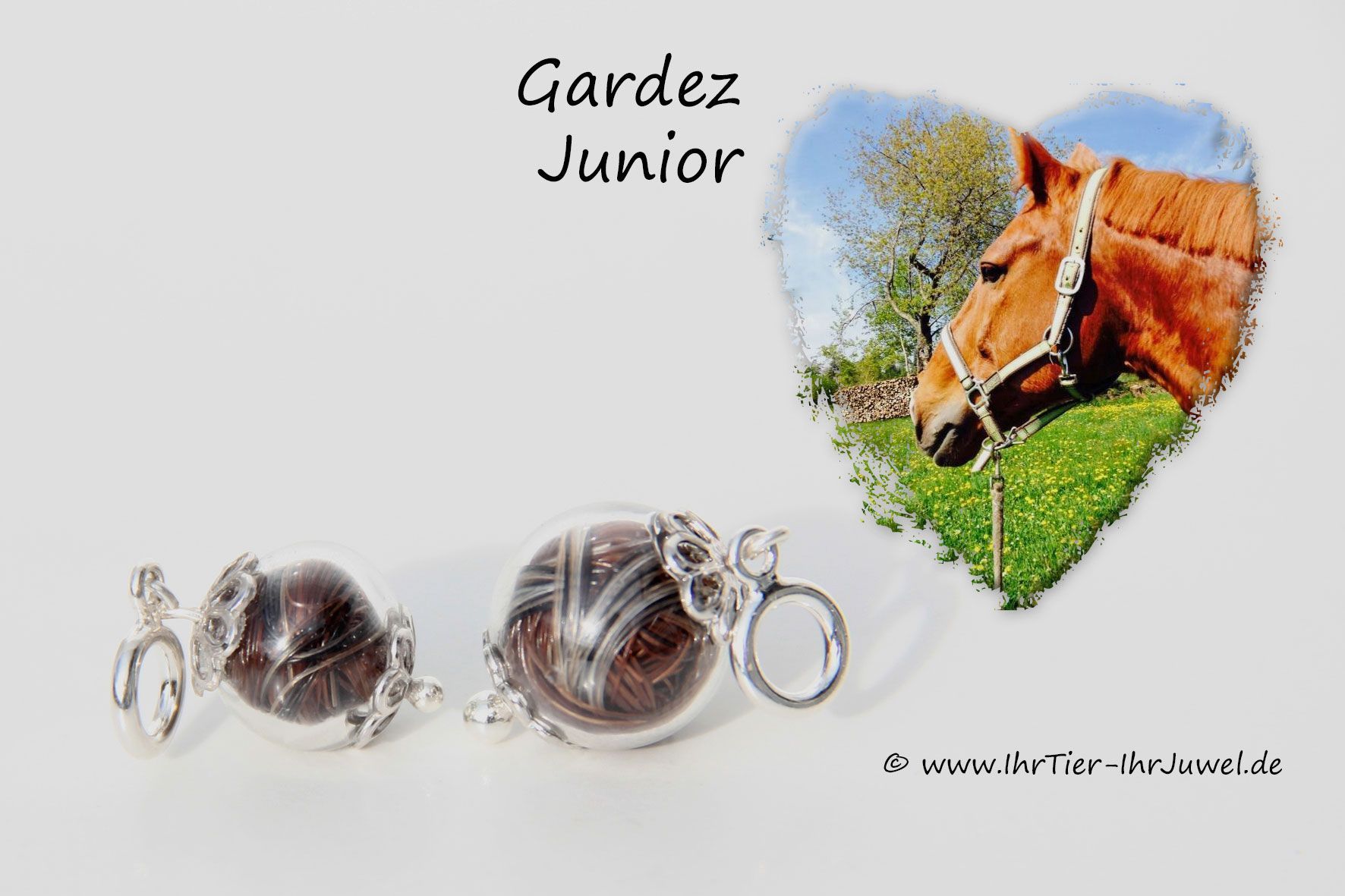 Schmuck aus Pferdehaar Glasperlencharms mit Schweifhaaren