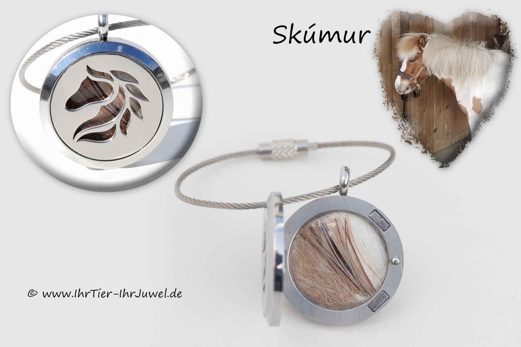 Schmuck aus Pferdehaar Medaillon mit Pferdehaaren