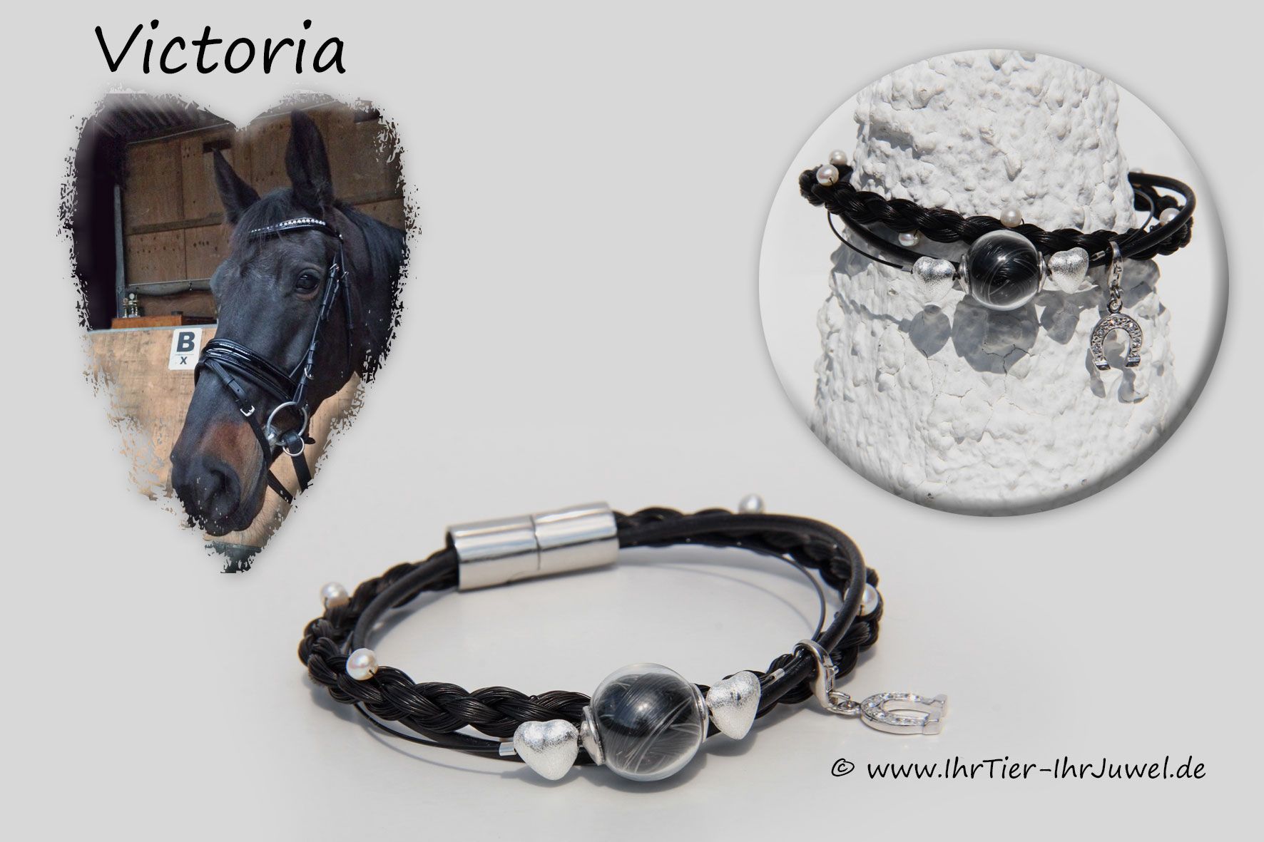 Schmuck aus Pferdehaaren Armband mit Schweifhaar
