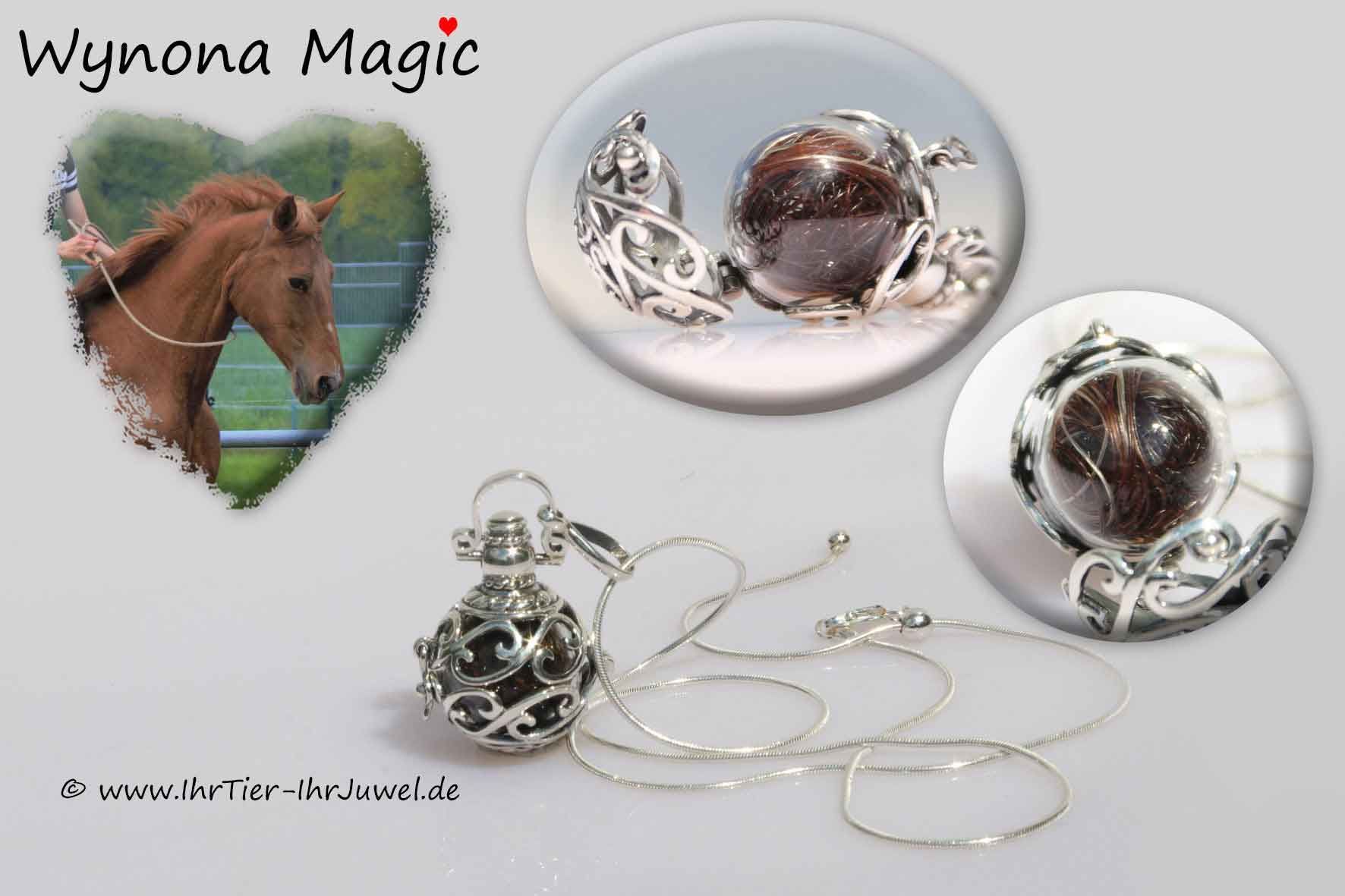 Schmuck aus Haaren Glasherz mit Pferdehaar und Menschenhaar