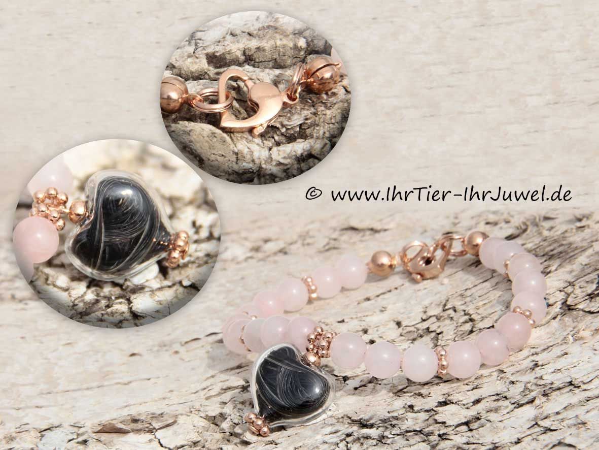 Schmuck aus Pferdehaaren Glasherzchen mit Schweifhaaren