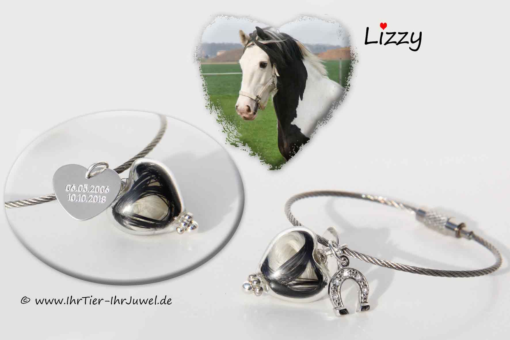 Schmuck aus Pferdehaaren Gravurschmuck Erinnerung Pferd