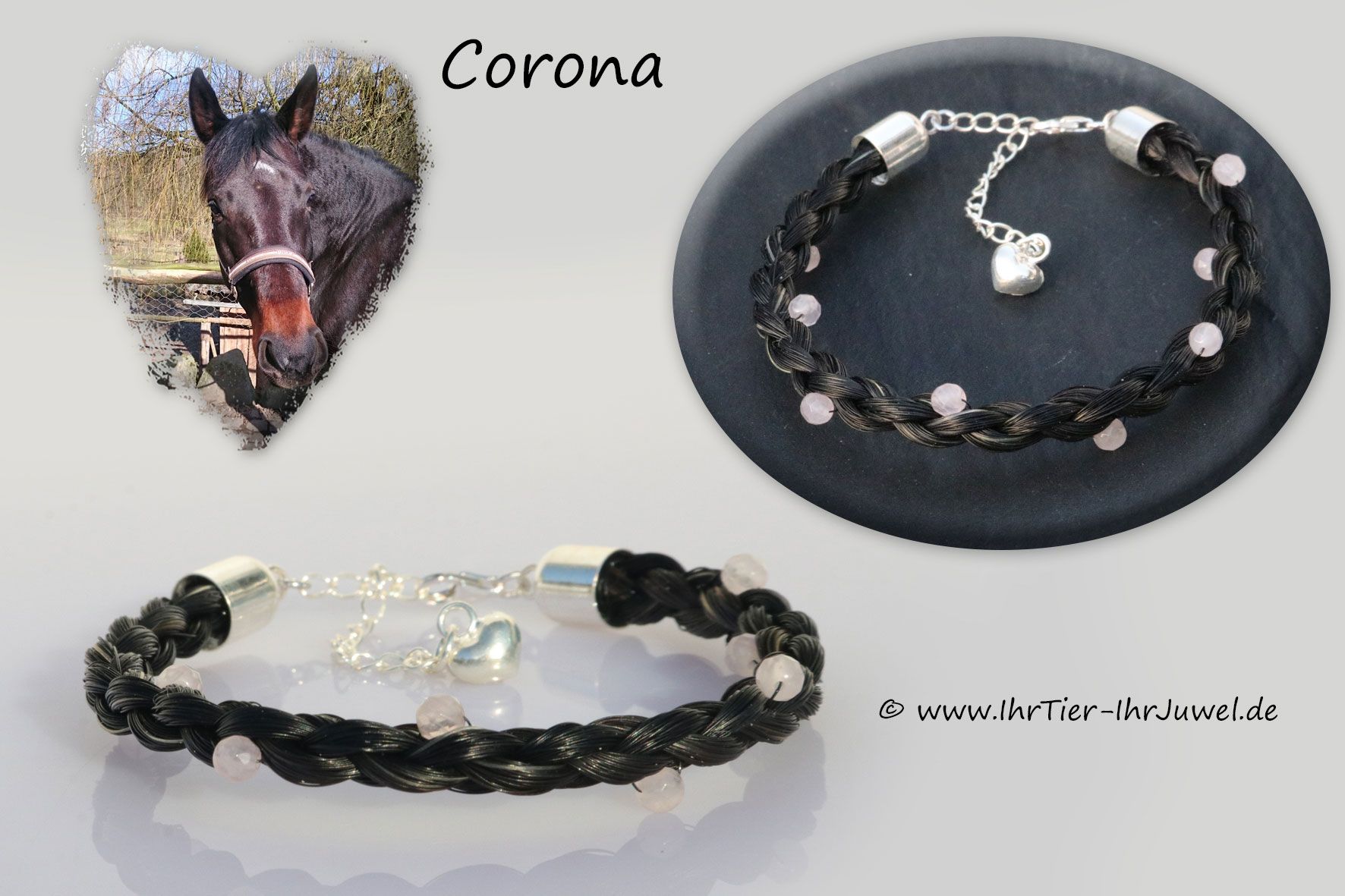 Erinnerungsschmuck besonderes Armband aus Pferdehaar