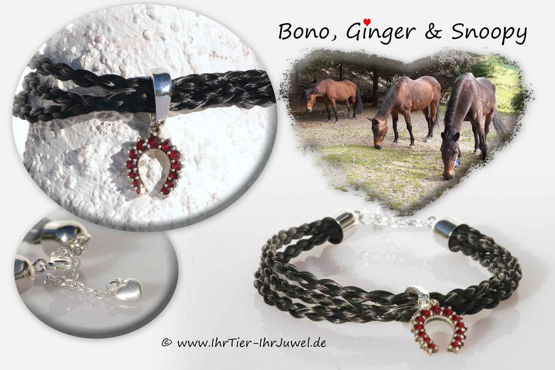 Schmuck aus Pferdehaaren Schweifhaararmband geliebtes Pferd