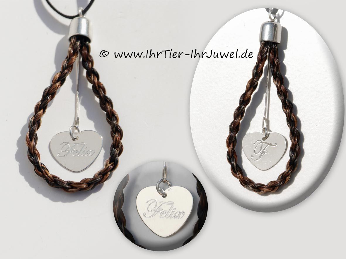 Schmuck aus Pferdehaaren Schweifhaarschmuck Gravurschmuck