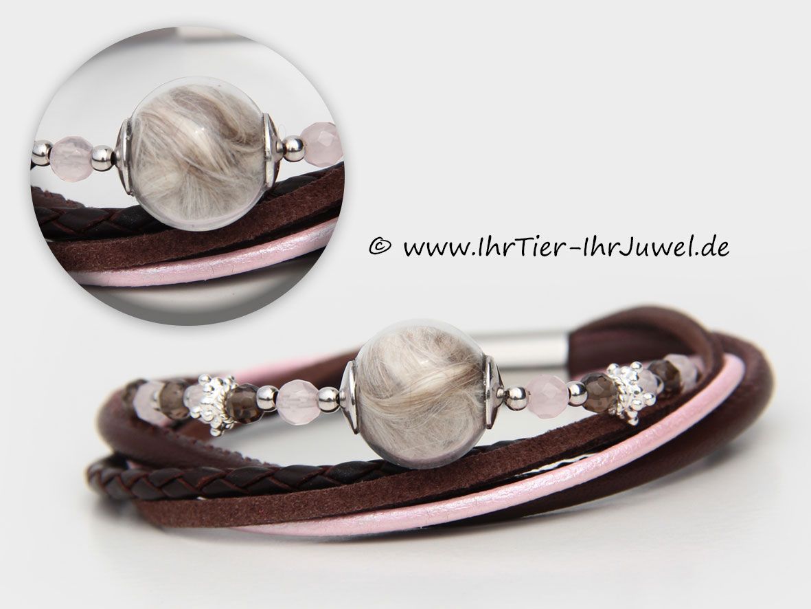 Schmuck aus Tierhaaren Armband mit Katzenhaar