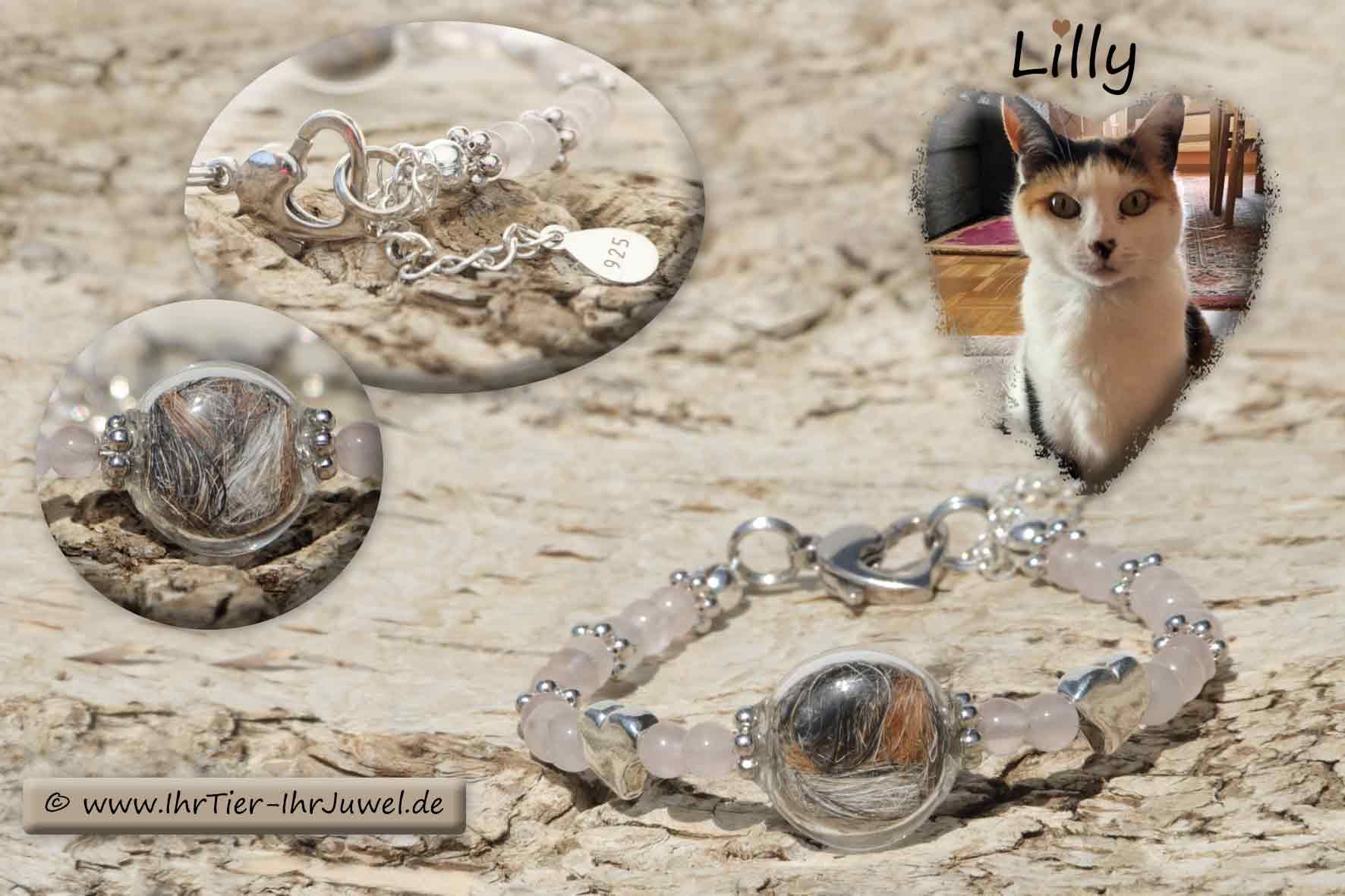 Schmuck aus Tierhaaren Armband mit Katzenhaaren