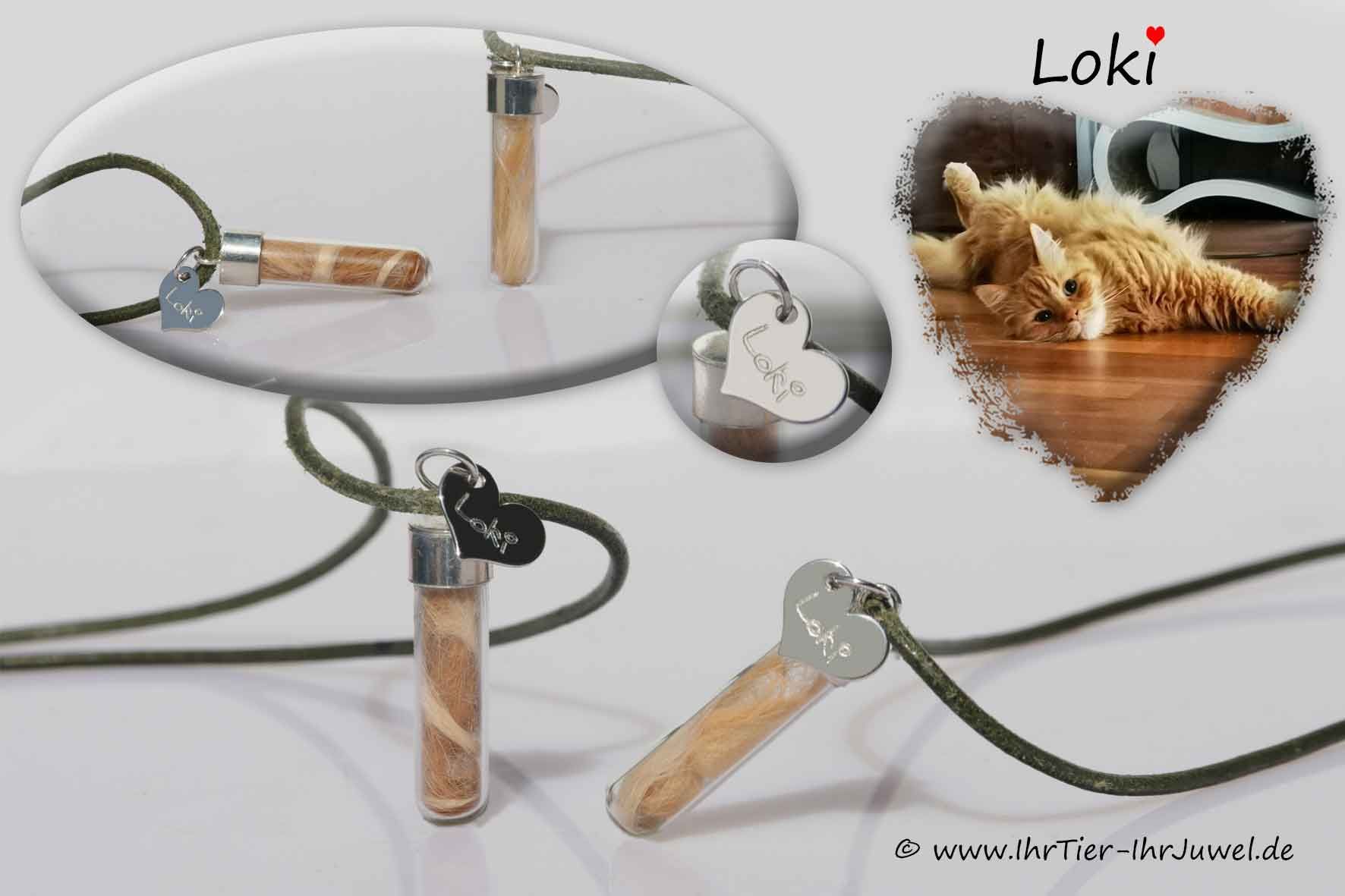 Schmuck aus Tierhaaren Gravurschmuck geliebte Katze