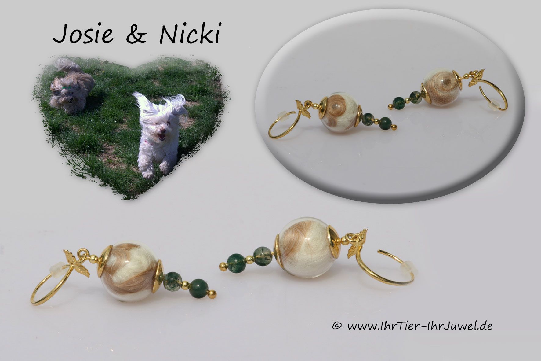 Schmuck aus Tierhaaren Ohrringe mit Hundehaaren