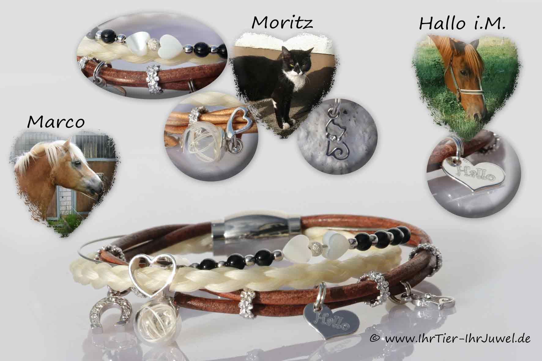 Schmuck aus Tierhaaren Pferd und Katze