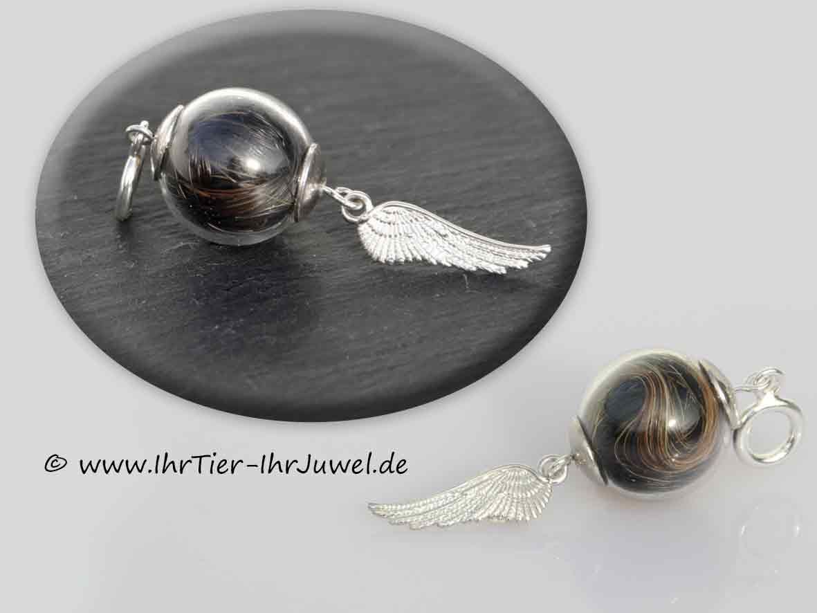 Schmuck aus Tierhaaren Pferdehaarschmuck Flügelschmuck Pferdeandenken