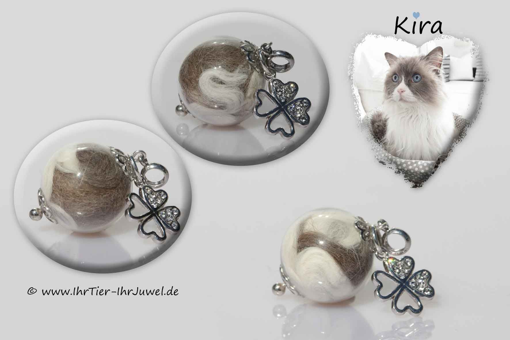 Schmuck aus Tierhaaren geliebte Katze Glücksbringer