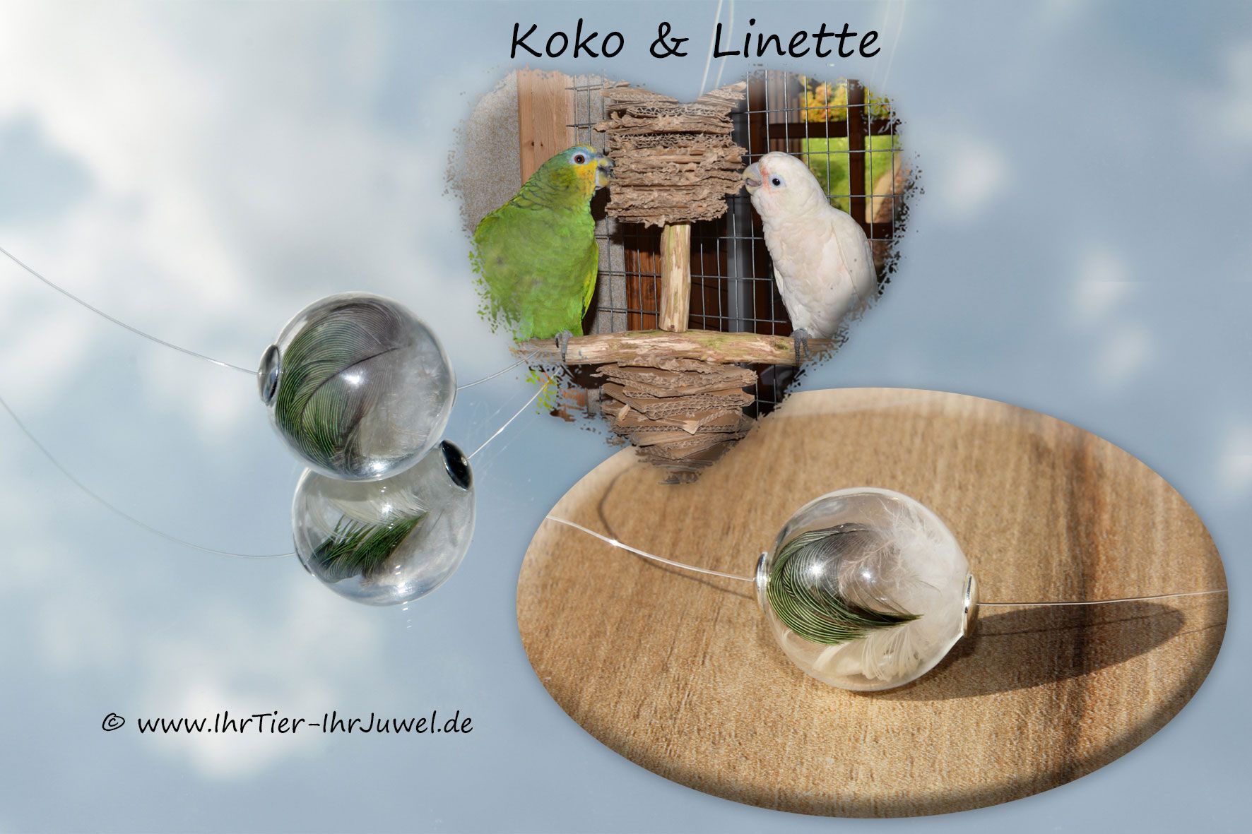 Schmuck mit Federn Federnschmuck Glasperlenschmuck Unzertrennliche