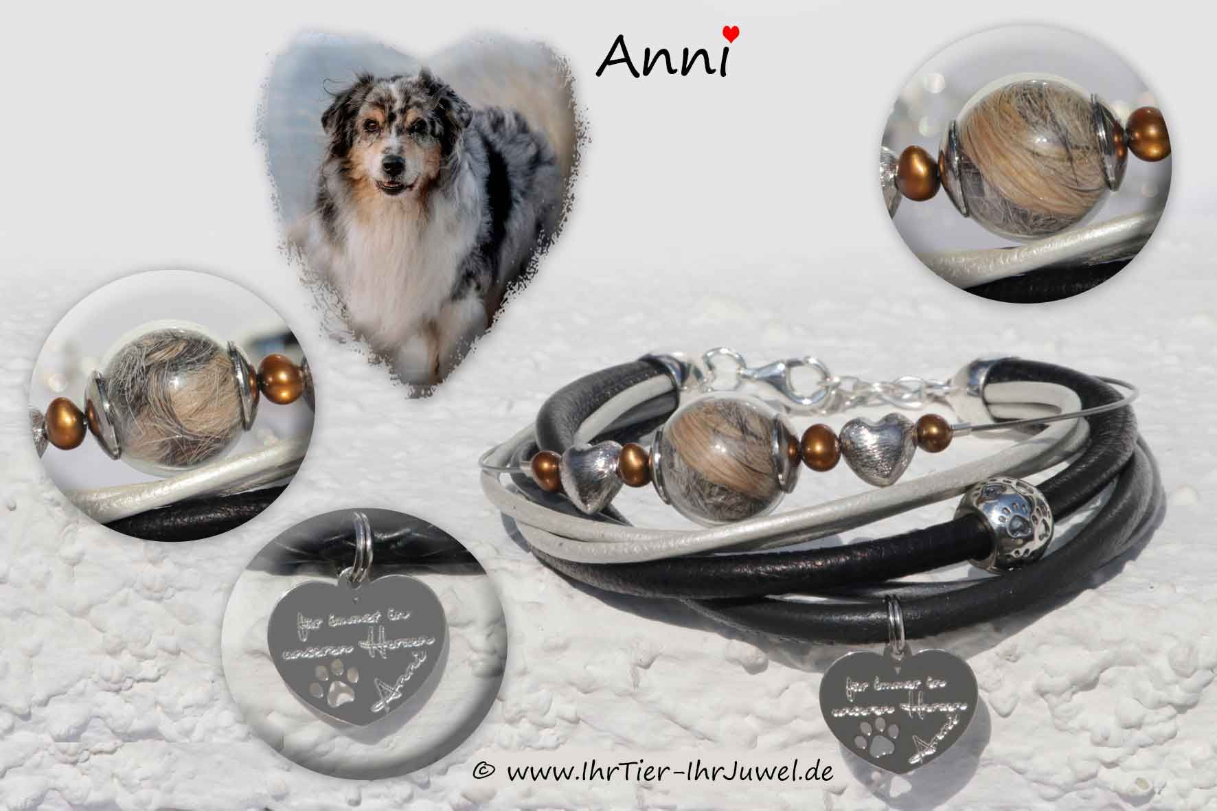 Schmuck mit Hundehaaren Armband geliebter Hund