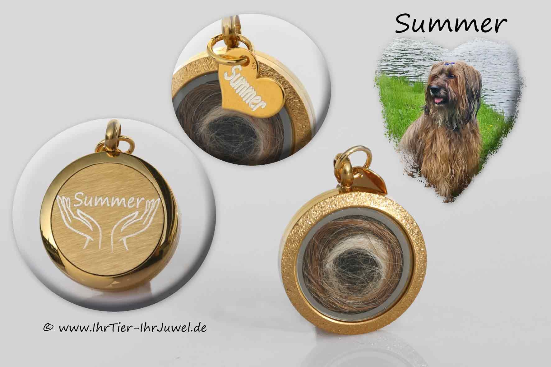 Schmuck mit Hundehaaren Fellandenken Gravurschmuck Felljuwelen