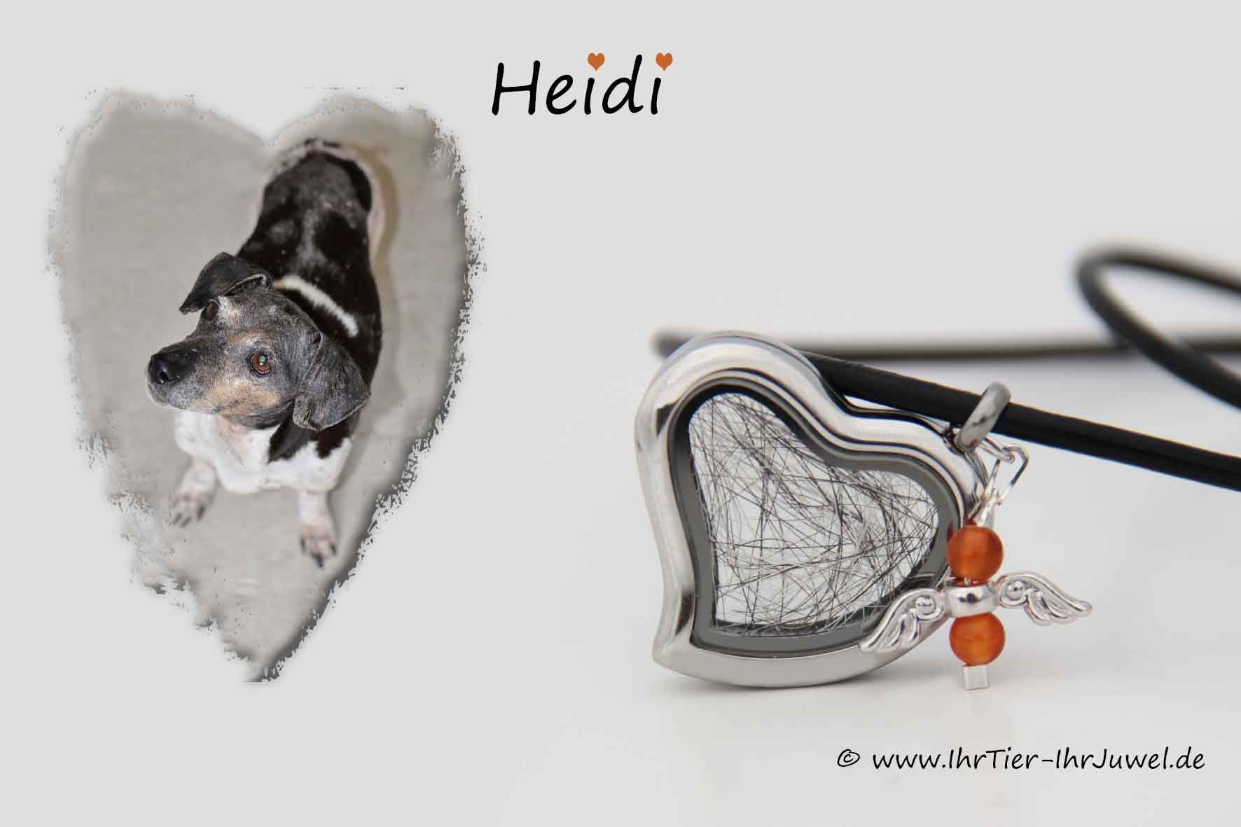 Schmuck mit Hundehaaren Herzmedaillon mit Schutzengel
