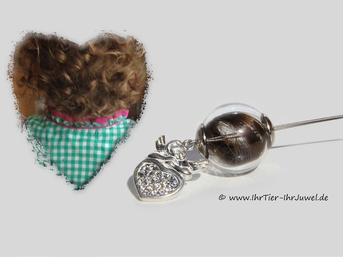 Glasperlenkette mit Menschenhaar Andenken an geliebten Menschen