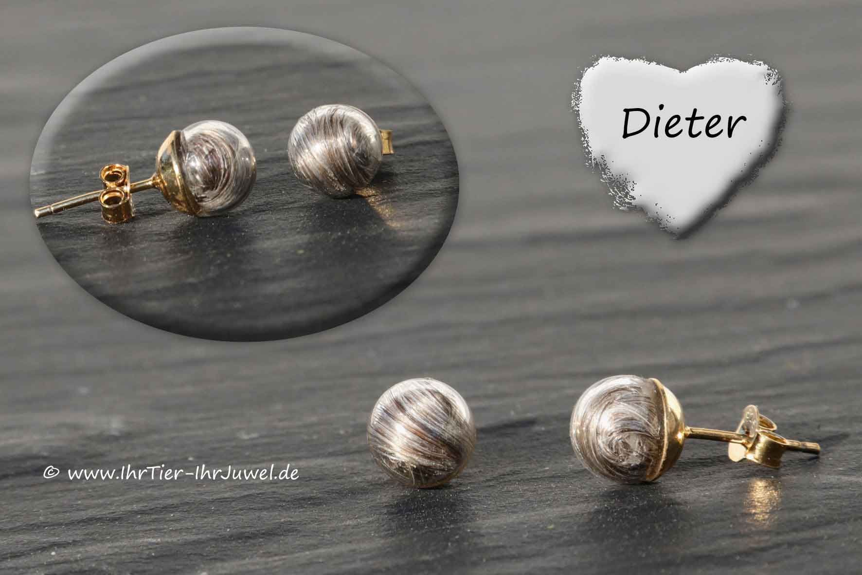 Schmuck mit Menschenhaaren Ohrstecker Menschenhaarschmuck Gedenkschmuck