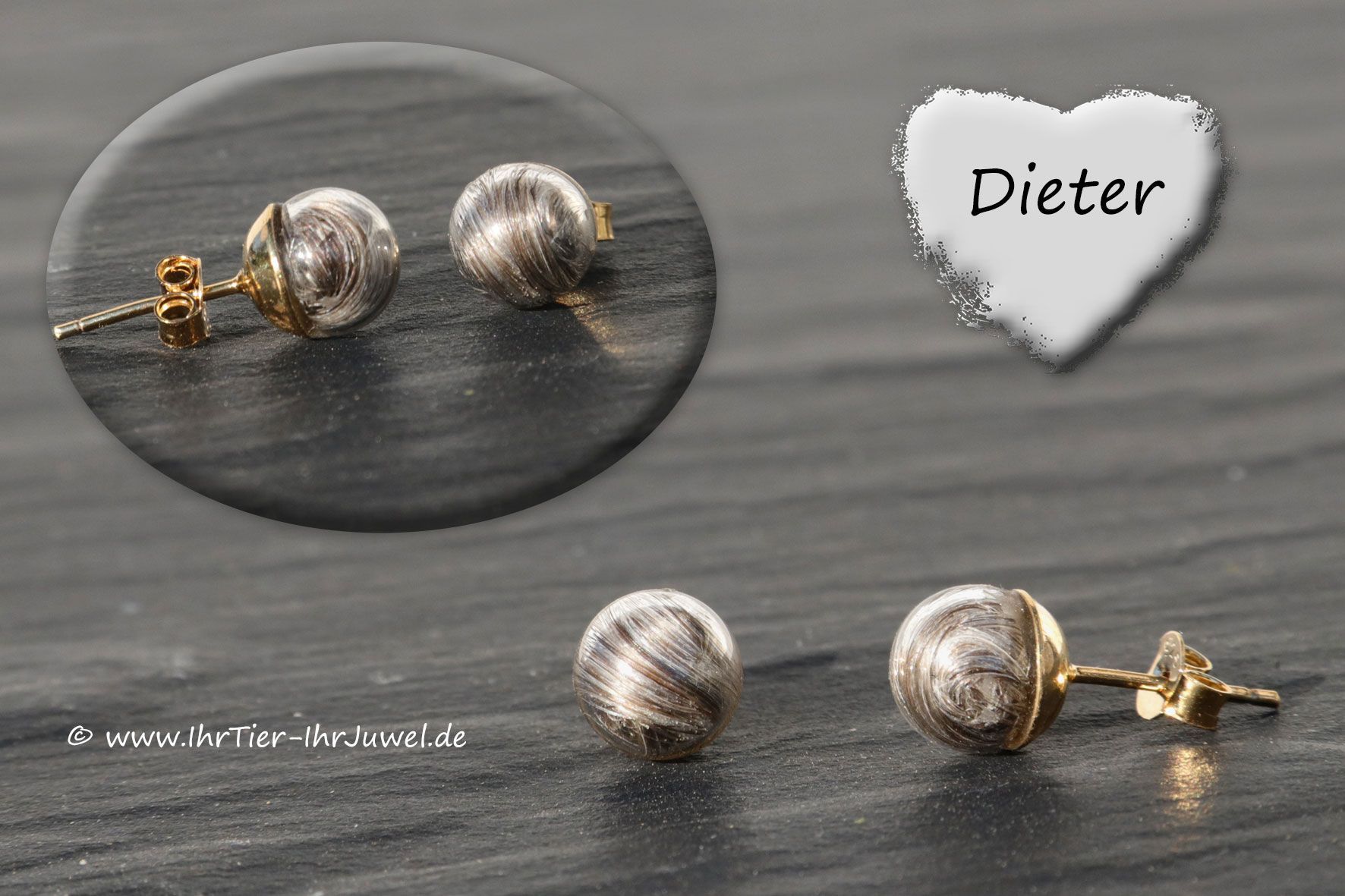 Schmuck mit Menschenhaaren Ohrstecker Menschenhaarschmuck Gedenkschmuck