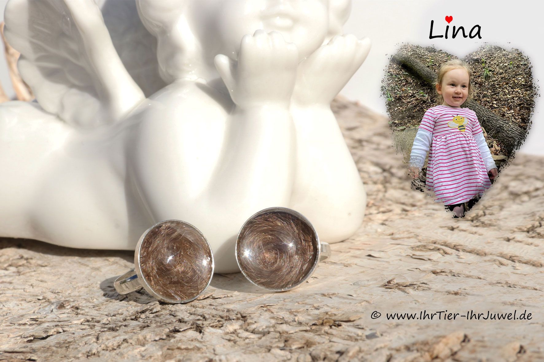 Schmuck mit Menschenhaaren Ring mit Kinderhaar