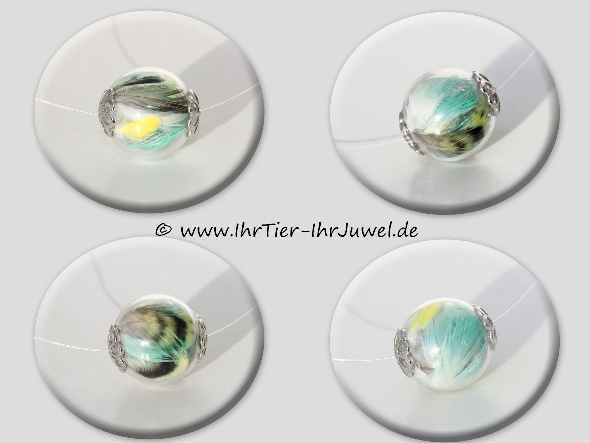 Schmuck mit Vogelfedern Glasperle Wellensittichfeder Federnschmuck