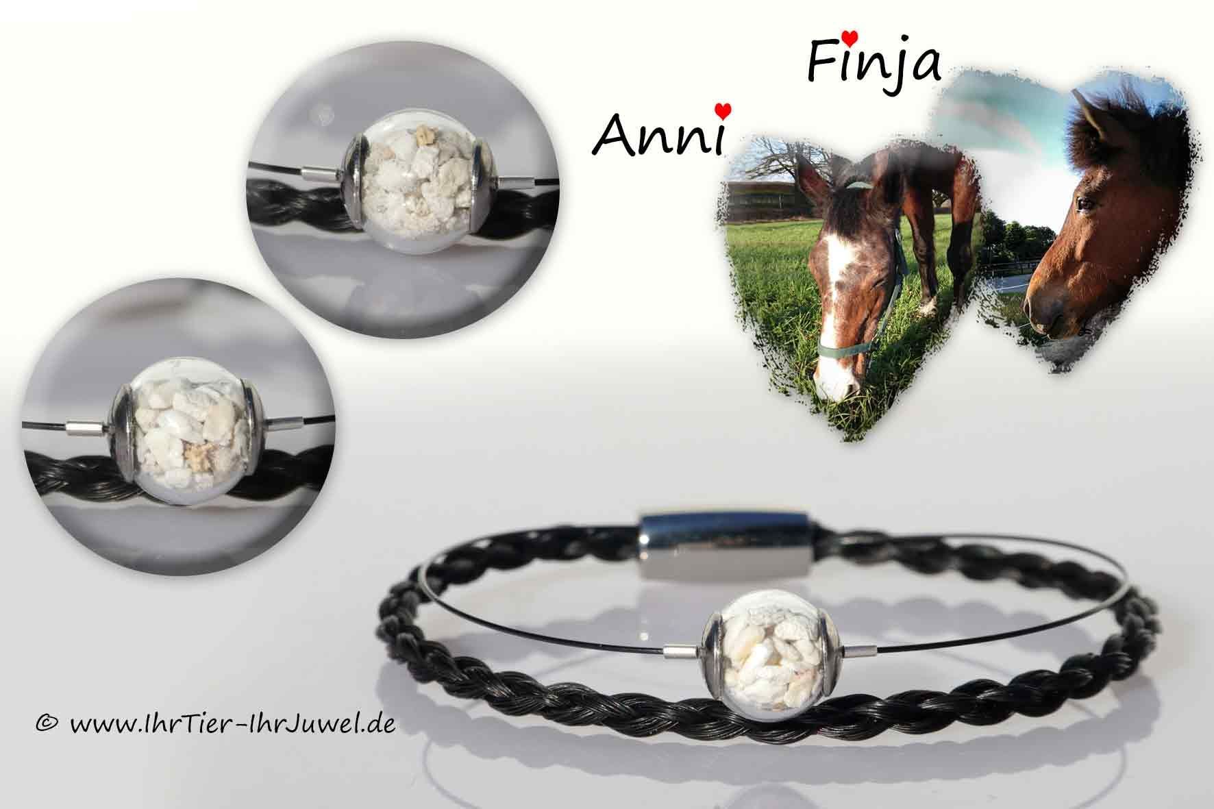 Schweifhaararmband Erinnerung Pferd Armband mit Tierasche