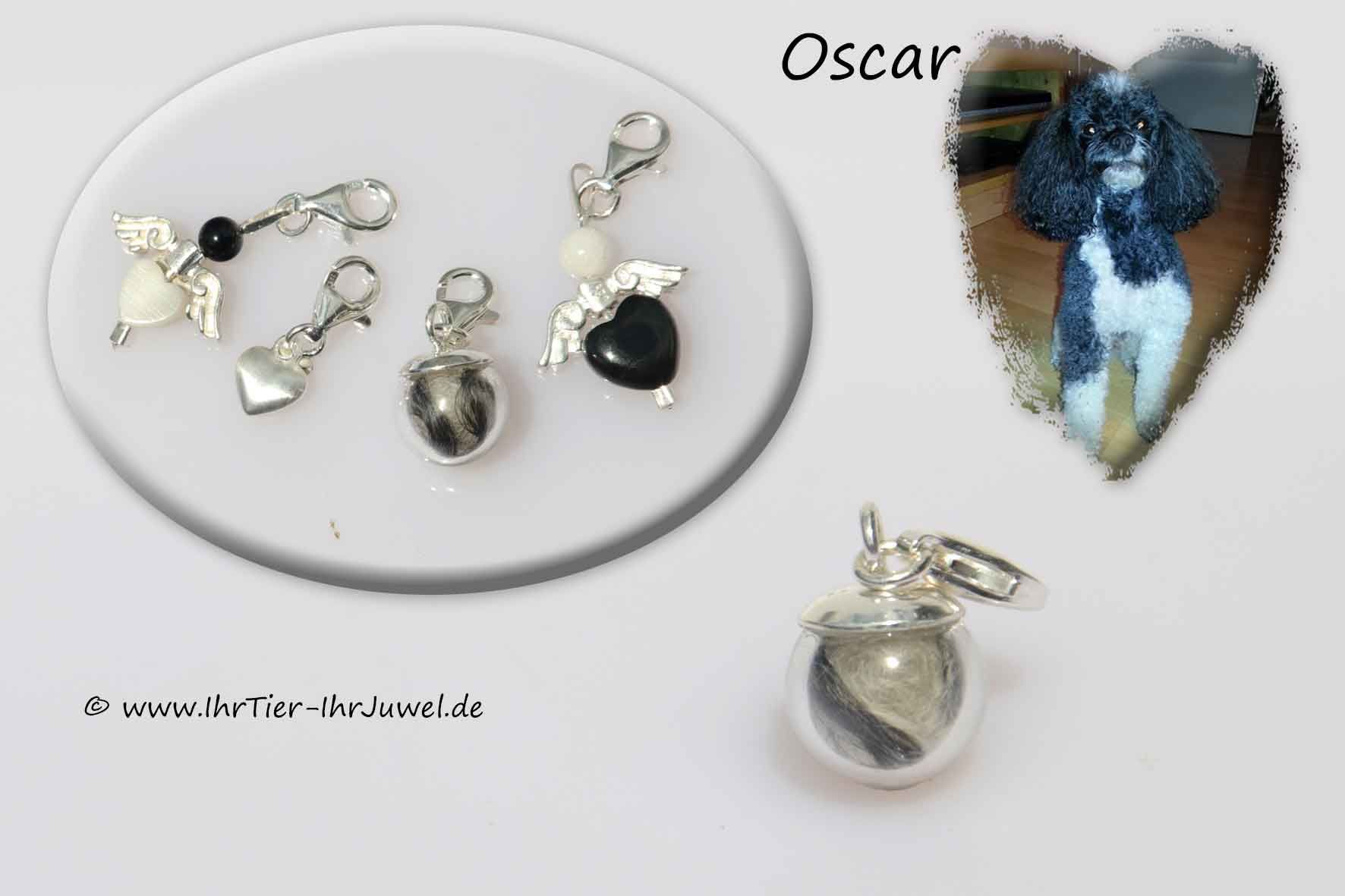 Tierhaarschmuck Anhänger für Bettelarmband aus Tierhaaren