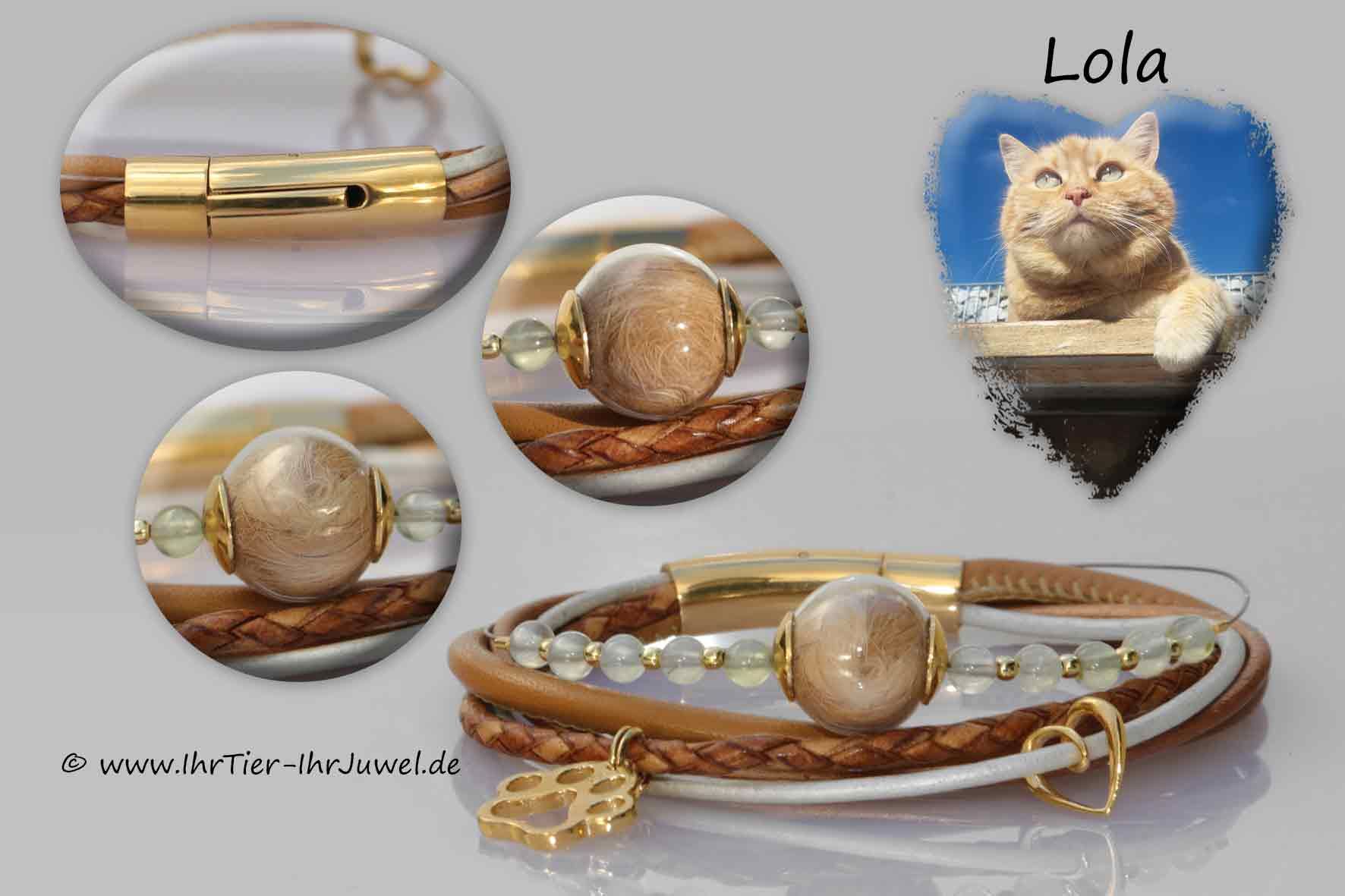 Tierhaarschmuck Armband mit Haaren geliebte Katze