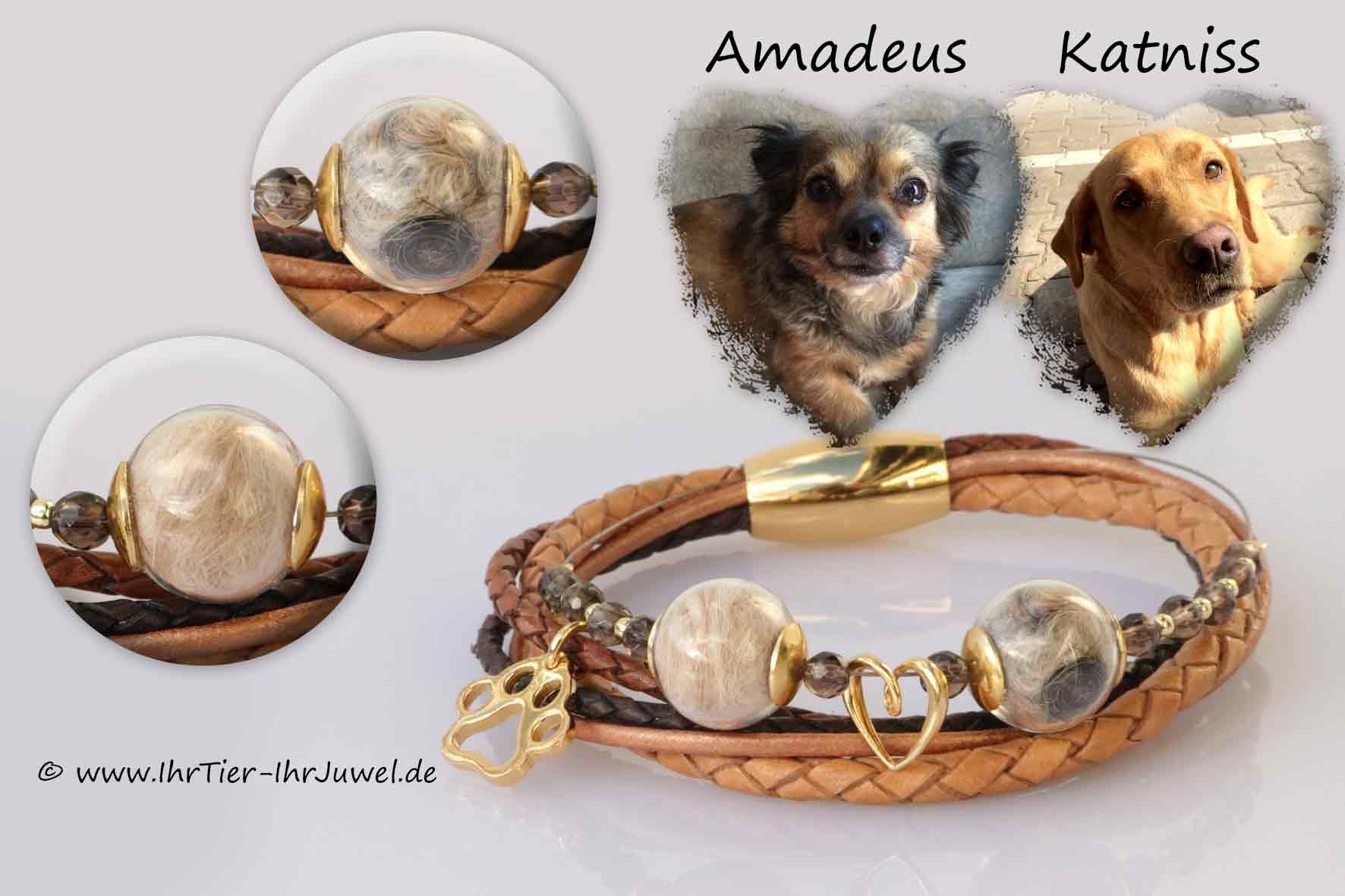Tierhaarschmuck Armband mit Hundehaaren Fellandenken Hundehaarschmuck