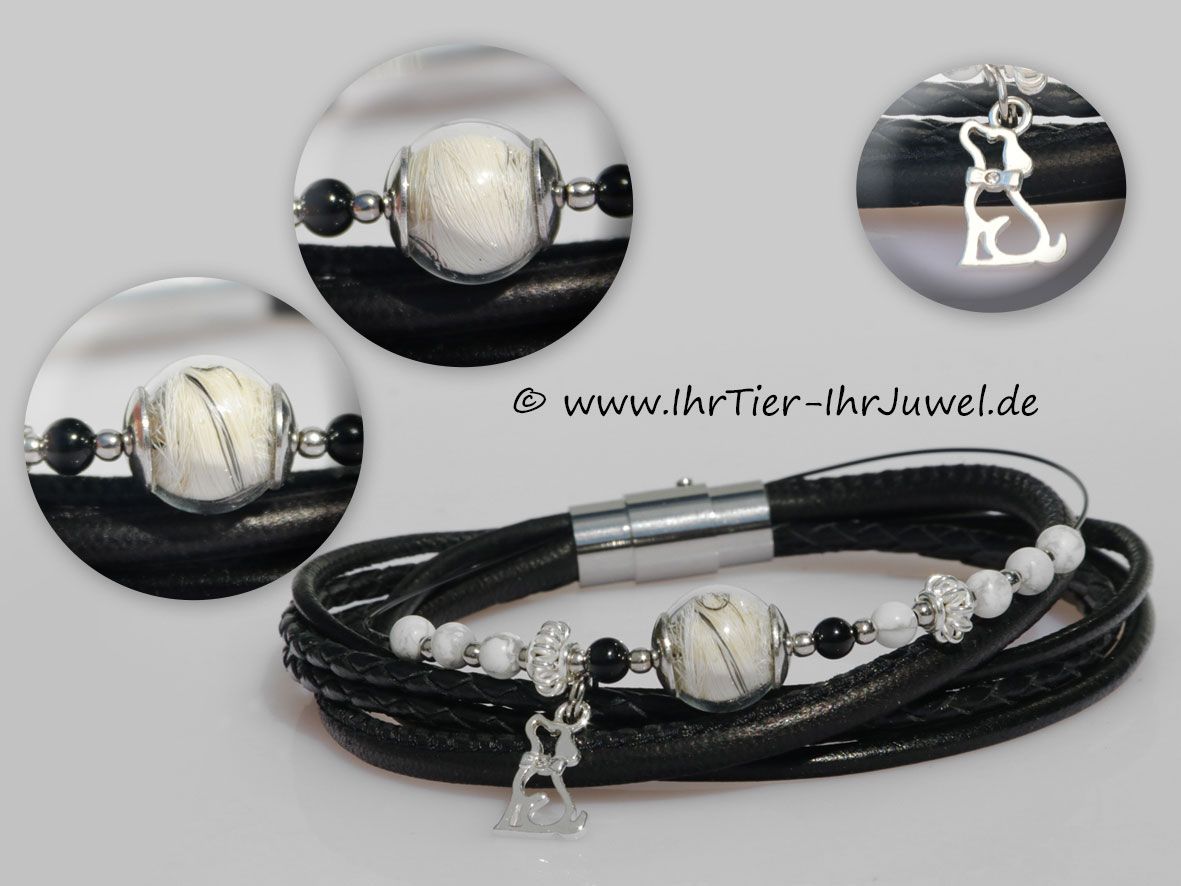 Tierhaarschmuck Armband mit Hundehaaren Tierjuwelen Hundehaarschmuck
