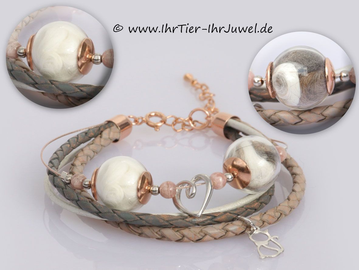 Tierhaarschmuck Armband mit Katzenhaaren Katzenhaarschmuck Tierjuwelen