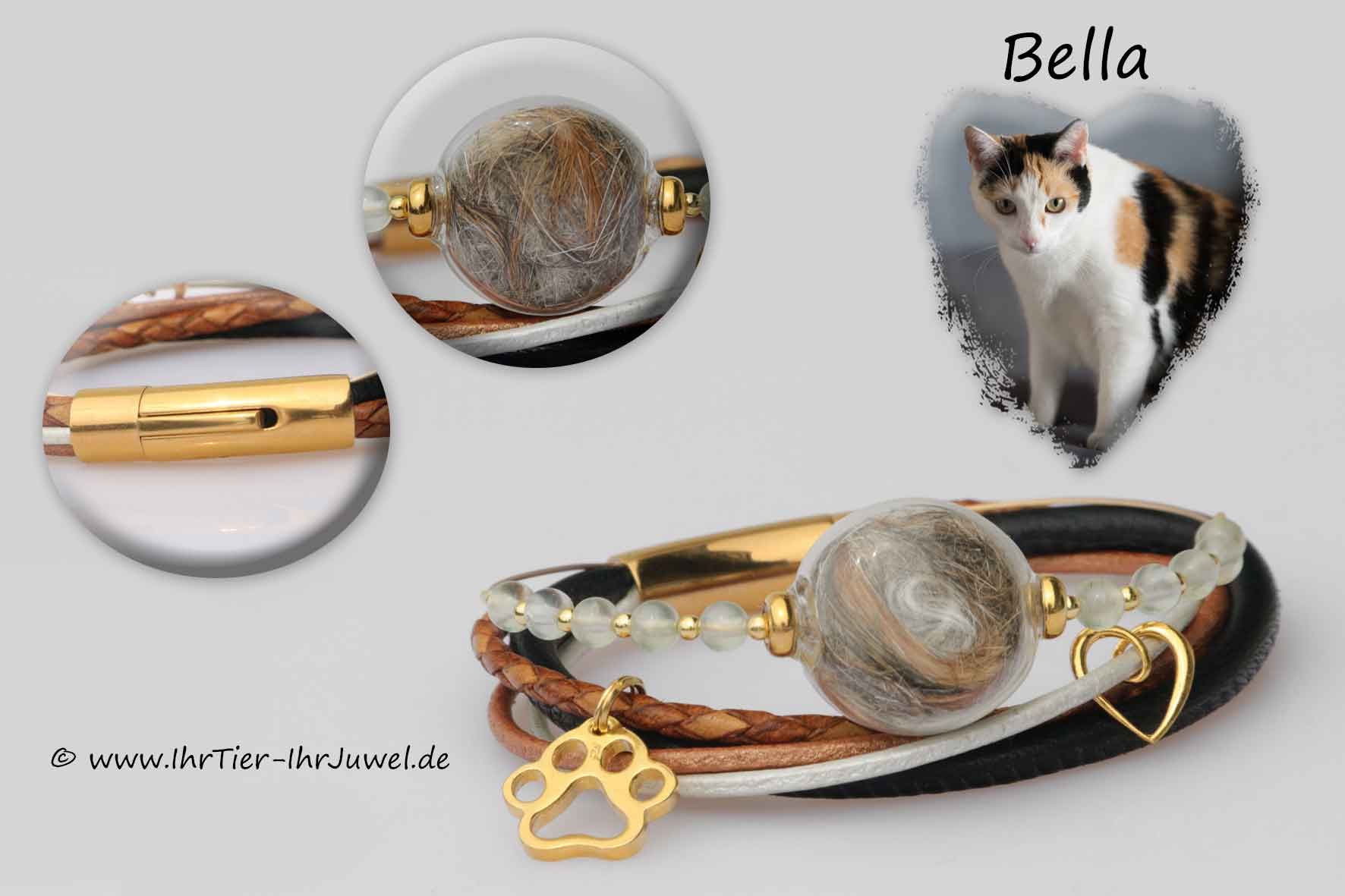 Tierhaarschmuck Armband mit Tierhaaren Pfotenschmuck Felljuwelen