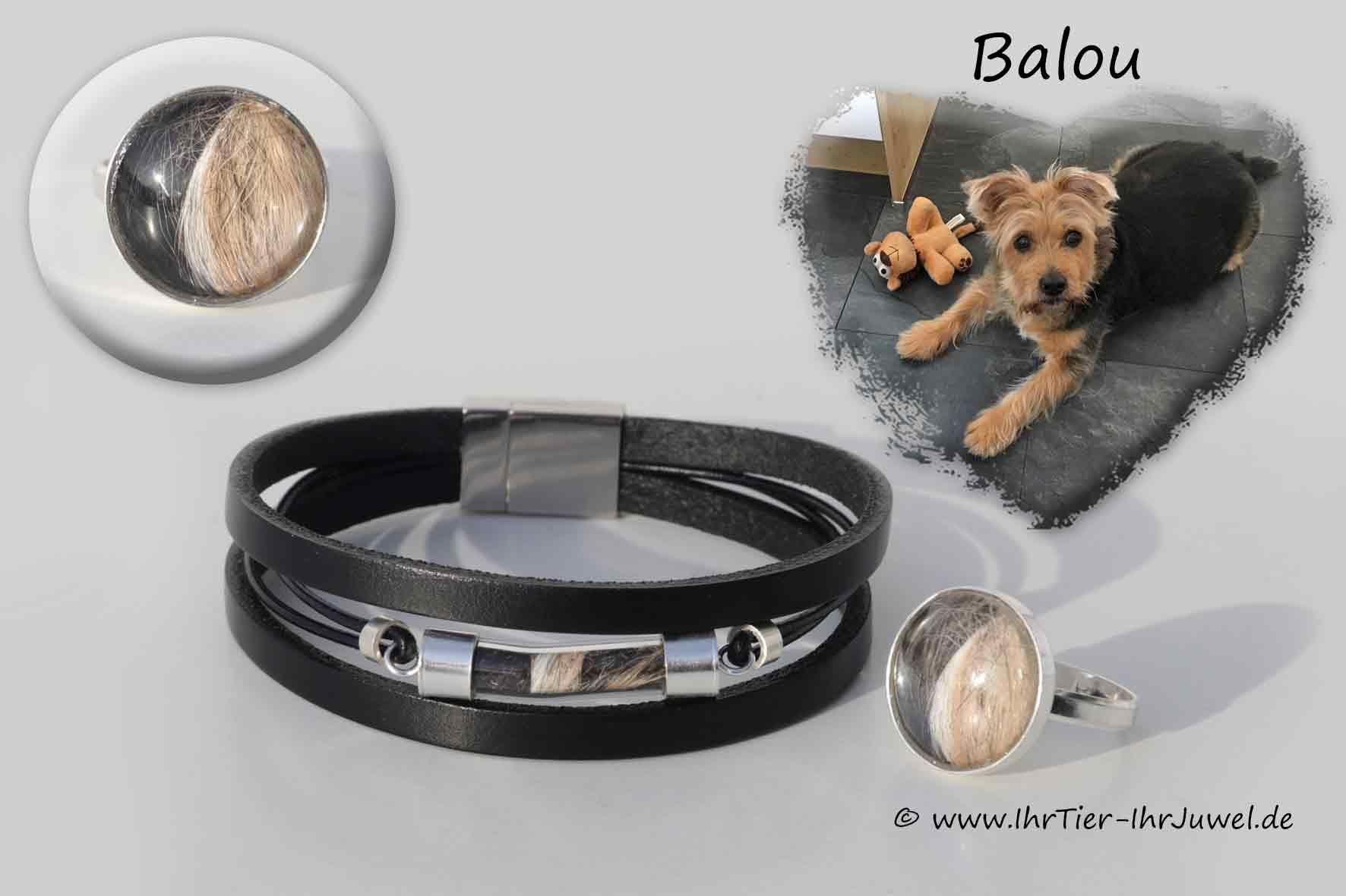Tierhaarschmuck Armband und Ring aus Hundehaaren