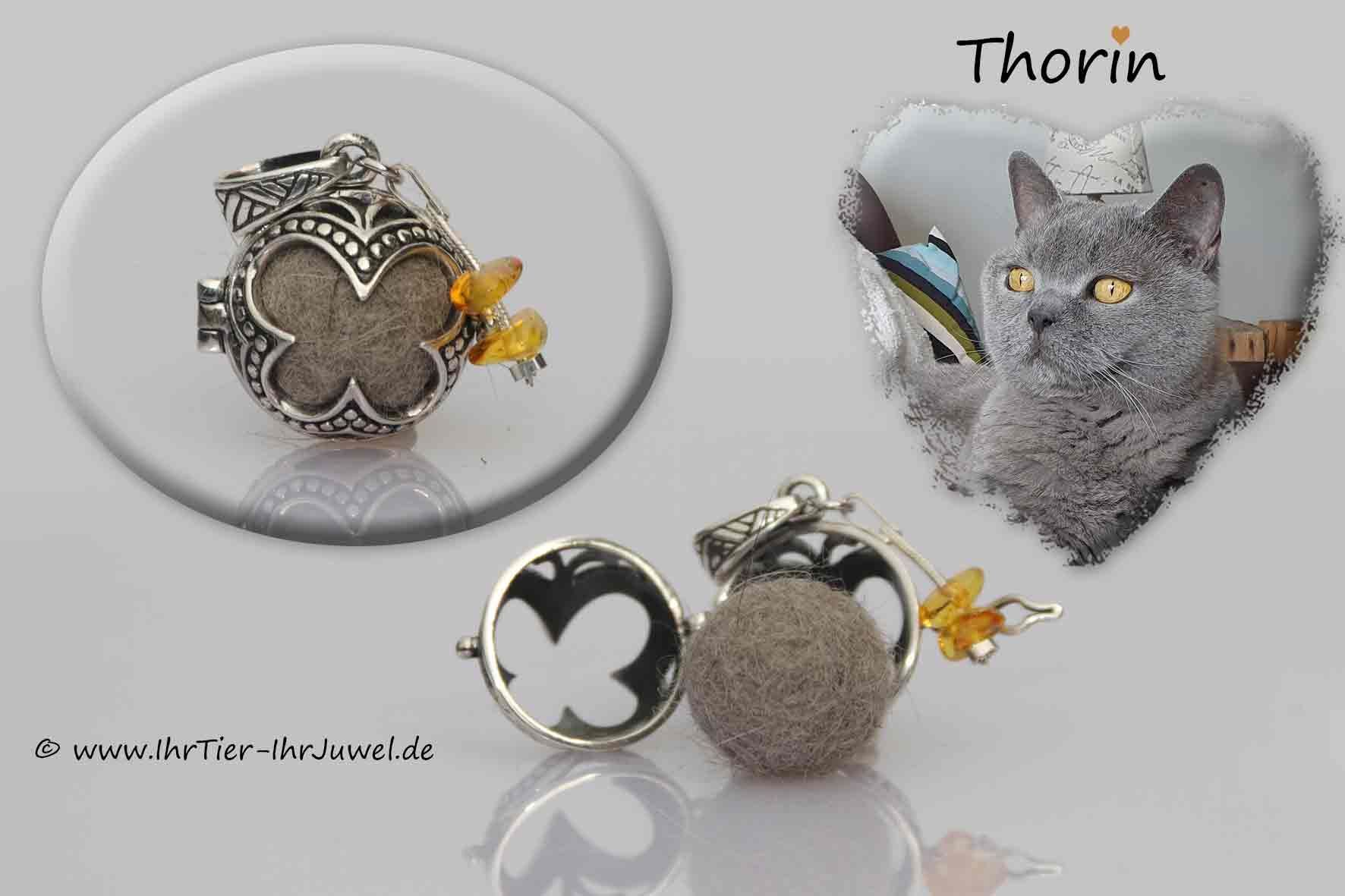 Tierhaarschmuck Engelsflüsterer mit Fellperle Schmetterlingsschmuck Engelsrufer