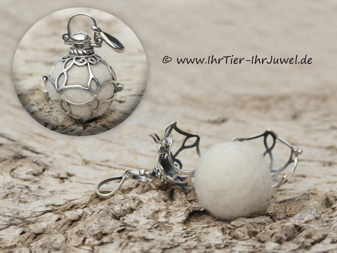 Tierhaarschmuck Engelsflüsterer mit Katzenhaaren Fellperle Engelsrufer