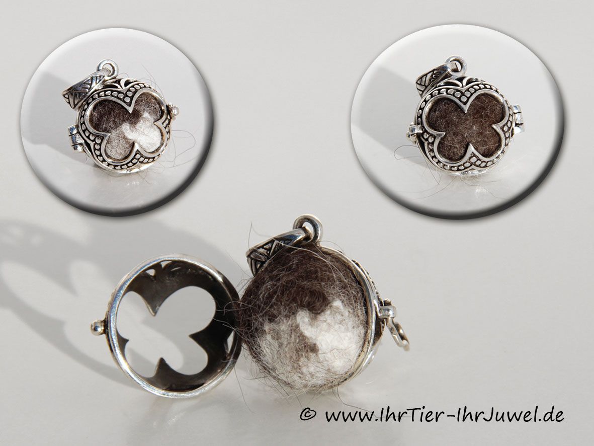 Tierhaarschmuck Engelsflüsterer mit Katzenhaar Fellperle Felljuwelen