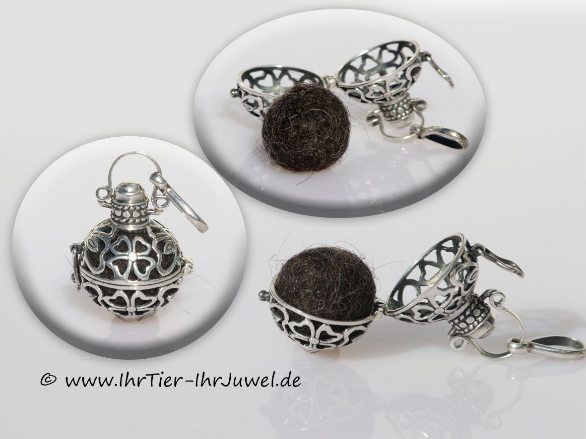 Tierhaarschmuck Engelsflüsterer mit Tierhaar Fellperle Tierhaarjuwelen