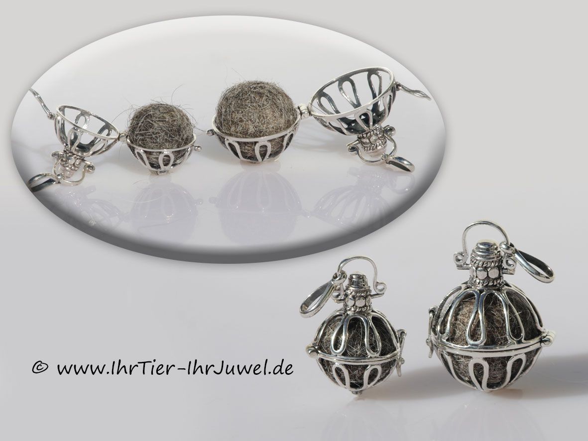 Tierhaarschmuck Engelsflüsterer mit Tierhaaren Fellperle Tierjuwelen