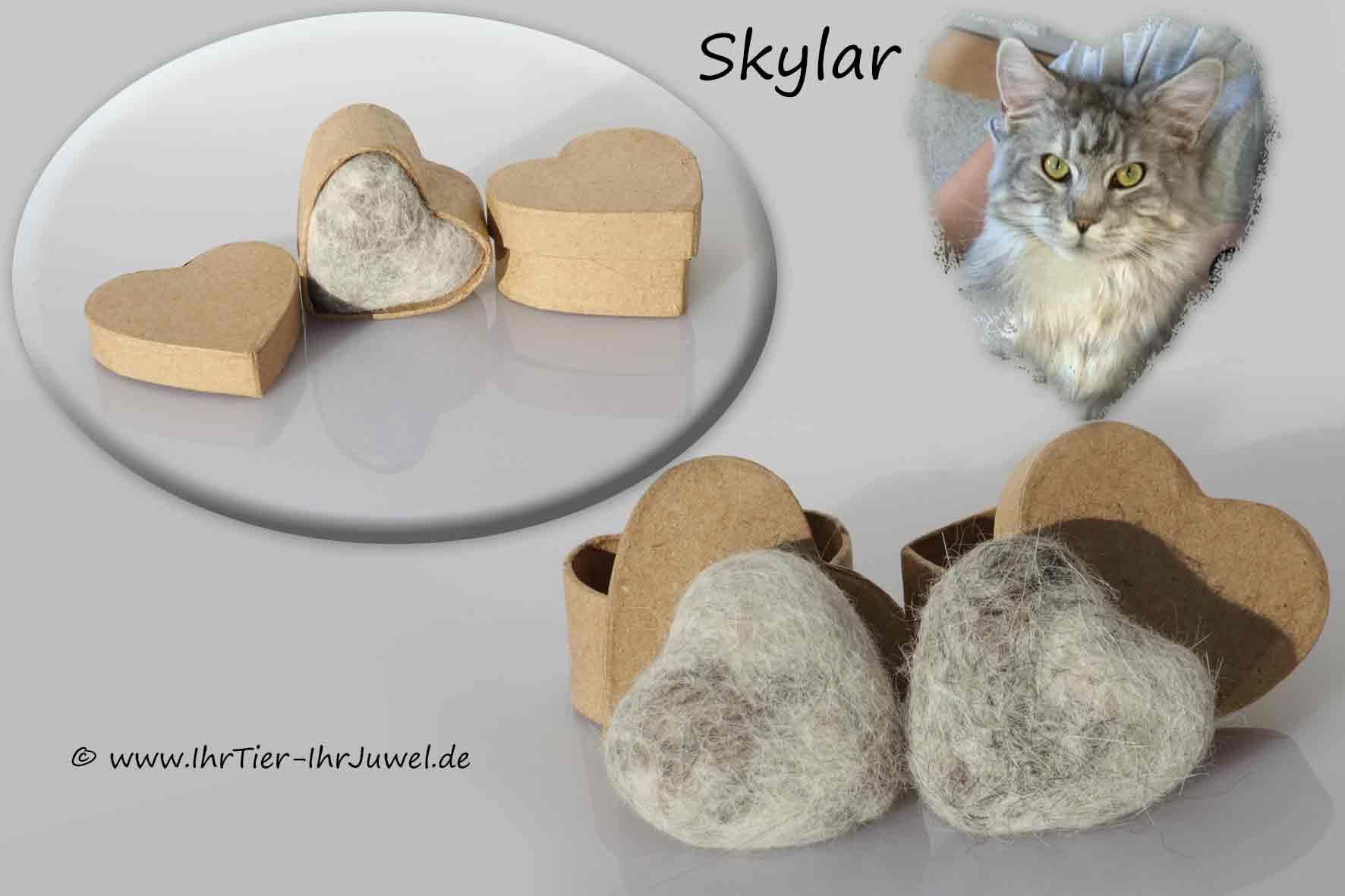 Tierhaarschmuck Fellherz aus Katzenhaaren Handschmeichler Katzenliebe